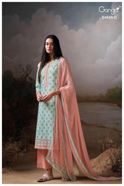 Ganga junoira 4845 cotton dress materials wholesale
